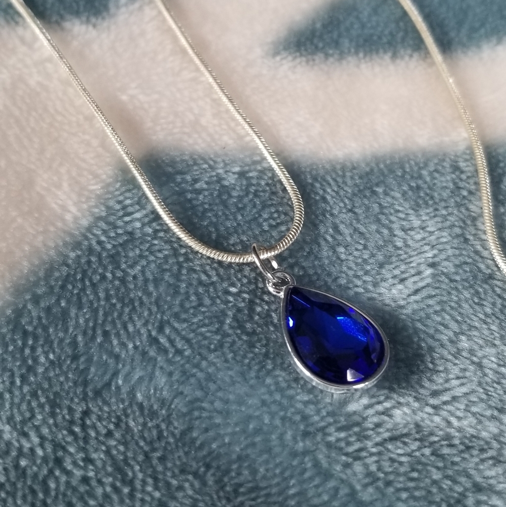 💜 Blue Teardrop Pendant Necklace